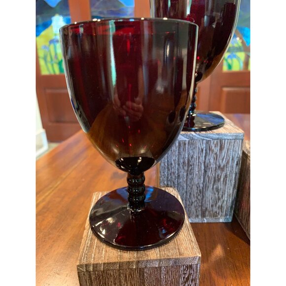 Anchor Hocking Monarch Ruby Red Stemmed Wine Goblets. - Picture 4 of 8